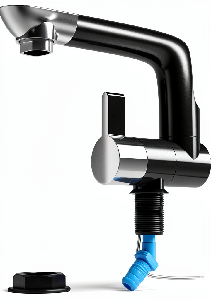 'Arona Black faucet in a modern kitchen'
