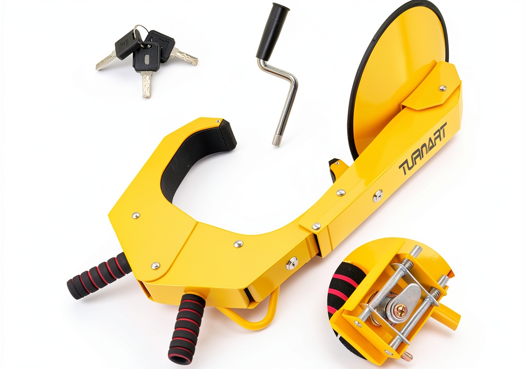 Installing Turnart Wheel Locks on a vehicle wheel in a suburban garage