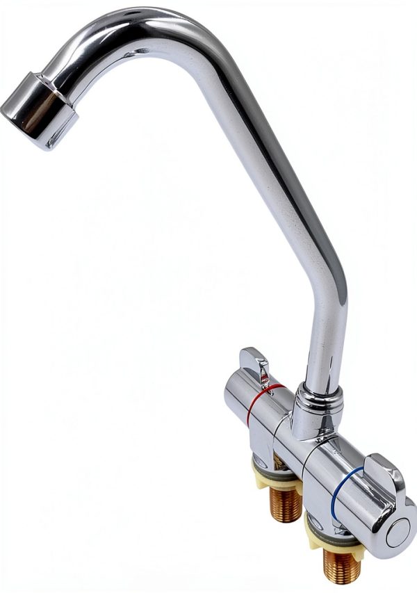 RV Faucet LoyaGour Brass Kitchen Faucet 360 Swivel Foldable Handle-0