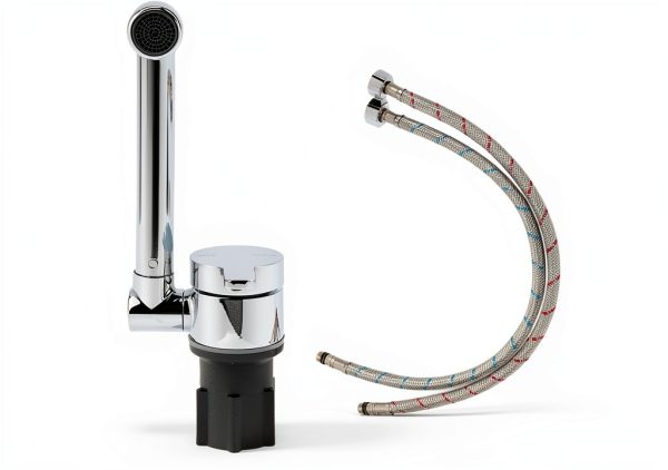 Tissting RV Folding Faucet Brushed 360° Swivel Single Handle-0