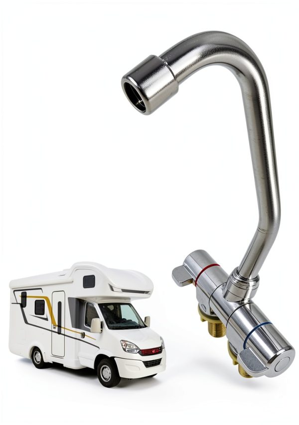 RV Faucet LoyaGour Brass Kitchen Faucet 360 Swivel Foldable Handle-3