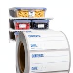 MESS Dissolvable Freezer Labels – 500/Roll Blank Removable Labels for Containers, Food Storage, Bottles, Jars, and Freezer Use (500, 1x2)-0