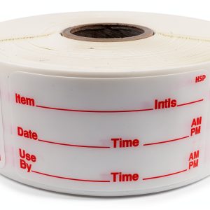 Dissolvable Food Storage Labels H.S.P. 1x2 Removable Paper 500 Roll-0